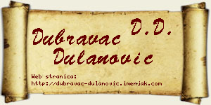 Dubravac Dulanović vizit kartica